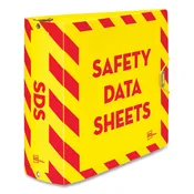 Avery Ultraduty Safety Data Sheet Binders With Chain 3 Rings 3" Capacity 11x8.5 Yellow/red