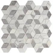 Abolos Musico Crema antique beige/multifinish 12-in x 12-in Multi-finish Glass Wood look Diamond Peel and stick Mosaic Wall Tile
