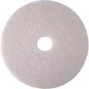 3M White Super Polish Pad 4100 Round14" Diameter x 1" Thickness - Floor, Buffing, Polishing - Ceramic Tile, Concrete, Linoleum, Marble, Vinyl Composition Tile (VCT), Vinyl, Wood Floor - 175 rpm to 600 rpm Speed Supported - Durable, Scuff Mark Remover, Hee