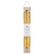 12" Decorative Taper Candles 2pk: Lemon Zest w/ Gold