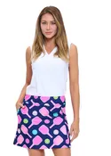 Navy Pickleball Paddle Print Skort – Women’s Performance Athletic Skirt