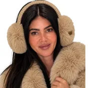 Aspen Knit Faux Fur Earmuffs - Camel
