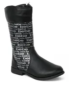 Bebe Girls 11-4 Foil Print Logo Riding Boots