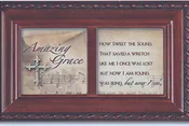 Cottage Garden Rope Trim Petite Music Box Plays Amazing Grace