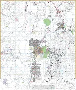 Albuquerque & Santa Fe, NM Vicinity Wall Map