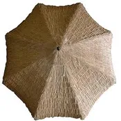 9 Foot Market Umbrella Thatch Fabric (738) Bamboo Pole (738BM08)