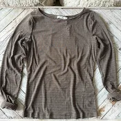 Brown Charlotte Striped Top