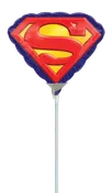 10" Airfill Only Mini Shape Superman Foil Balloon (Sticks Sold Separately)