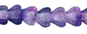 4X6mm Czech Glass Baby Bell Flower, Transparent Ultraviolet Coat