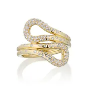 Comet Pave Duo Pinky Ring in 18K Yellow Gold & Diamond