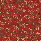 12 Days of Christmas Pine Boughs Red