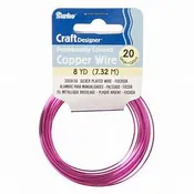20 Gauge Permanently Colored Fuchsia Copper Wire