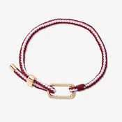 Carabiner Clasp Bracelet in Crimson and White