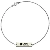 Women's North Carolina Tarheels UNC Bracelet Silver Bar Bracelet