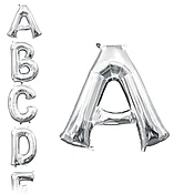 13in Air-Filled Silver Letter (A-Z) Balloons