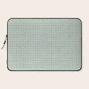 Blue geometric gingham grid art pattern Laptop Sleeve
