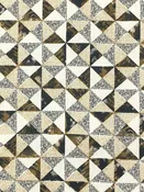 Golden Brown/Muted Espresso/White 100% Cotton Stylized Triangle Print Poplin Shirting 54W