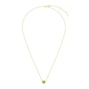 14k Gold 'August' Green Peridot Gemstone Extendable Necklace