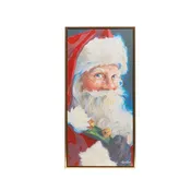 27.25" Santa Portrait Textured Framed Wall Art - Raz Imports