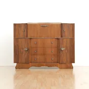 1950s Walnut Liquor Cabinet Credenza by Glendale of London
