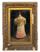 Adolfo Aguila Acosta Portrait of a Woman Oil on Panel