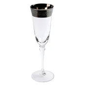 Grandeur Wide Silver Rim Champagne Flute - 7 oz