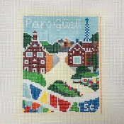 Barcelona Stamp Needlepoint Canvas