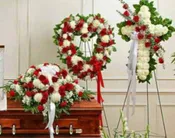 3-PC CASKET, OPEN HEART AND CROSS PACKAGE
