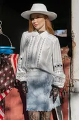 Cassandra Lace Trim Button-Up Blouse