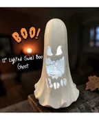 12” LIGHTED SWIRL BOO GHOST