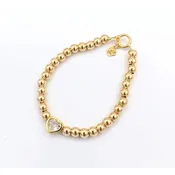 Crystal Dream Baby Gold Filled Beads With Cz Center Heart Bracelet - B2605