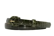 5/8" Glazed Alligator Belt with Covered Crescent Buckle