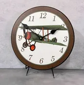 Airplane Brown Wall Clock