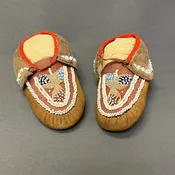 Antique Iroquois Beaded Child's Moccasins - Early 20th Century Moccasins   (GM174)