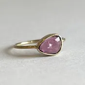 Margaret Solow Pink Tourmaline Bezel Set Ring 14k sz. 6 — Acorn Eagle Rock