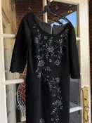 1950s wool beaded wiggle dress