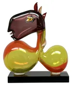Alexandra Nechita 2002 Self Portrait Glass Sculpture and Painting Unique