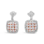 18kt Two-tone Gold Diamond Cluster Earrings