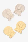 2-Pack Yellow Baby No Scratch Mittens | Monica + Andy
