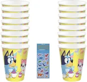 amscan Bluey Birthday Party Supplies Bundle includes 9oz Paper Cups - 16 Count