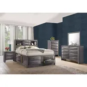 5-Drawer Vertical Chest of Drawers Gray Weathered Finish