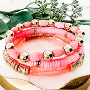 3 Strand Bead and Resin Bracelet