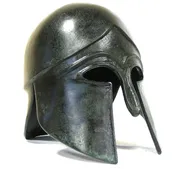 Ancient Corinthian Greek helmet from the Peloponnesian city of Corinth, dated 540 B.C.