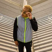 GoFluo Darknight Body Glower Vest with Hoodie, Flourescent, Water Repellent, Grey Reflective
