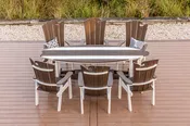 Amish-Made SurfAira Collection 8' Surfboard-Shaped Poly Dining Table Set