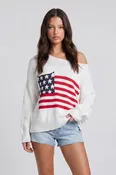 American Flag Pocket Detail Sweater