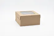 10″x10″x5″ Kraft Lock Corner, with Window, 1 Piece