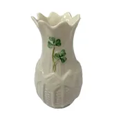Belleek Pottery Vase Thistle Top