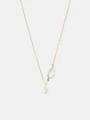14k Gold Necklace Featuring Diamond Slice
