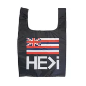 HAWAIIAN FLAG FOLDING TOTE BAG IN BLACK